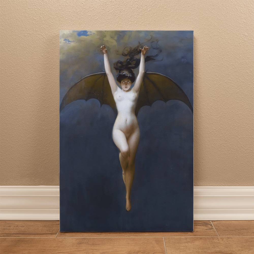 The Bat Woman by Albert Joseph Pénot Printed on Wrapped Canvas | Halloween Decor 2024