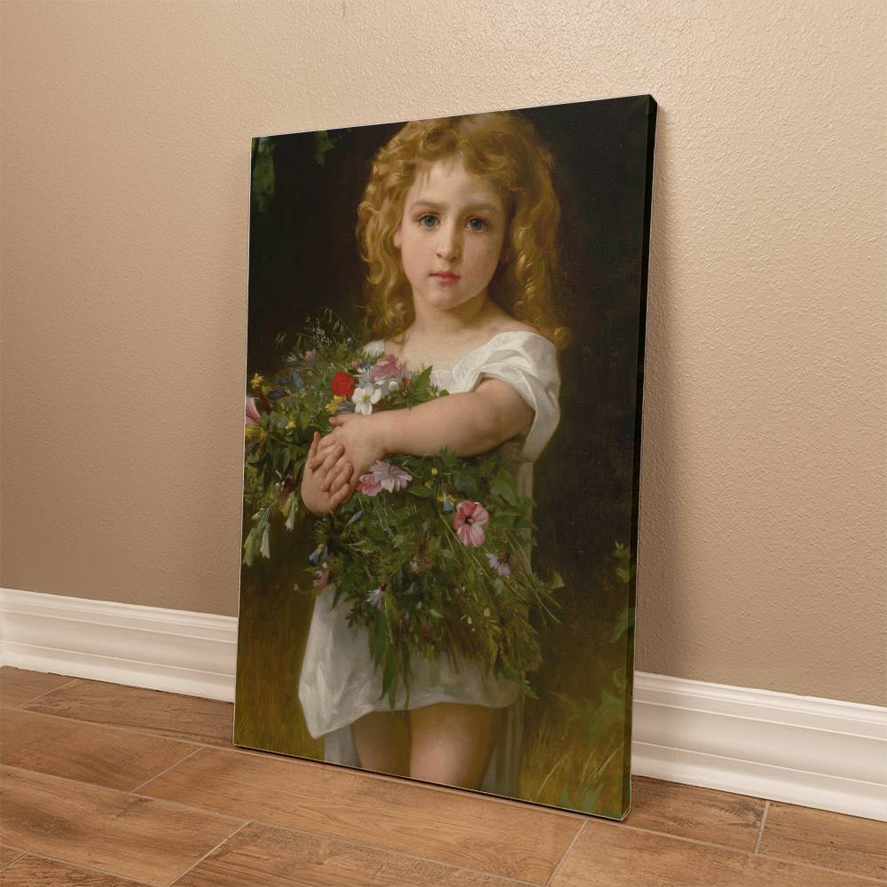 Little Girl with Flowers by Wiliam Adolphe Bouguereau