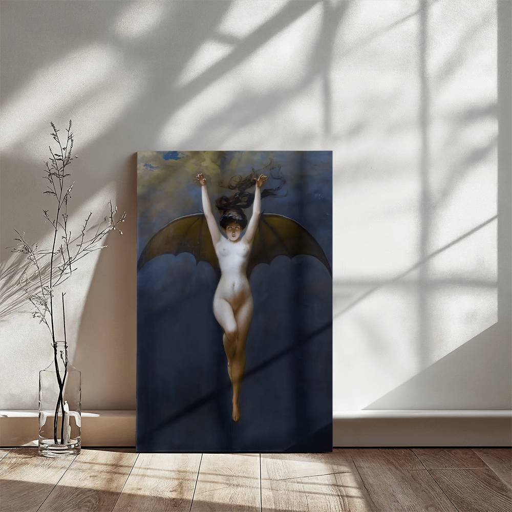 The Bat Woman by Albert Joseph Pénot Printed on Wrapped Canvas | Halloween Decor 2024