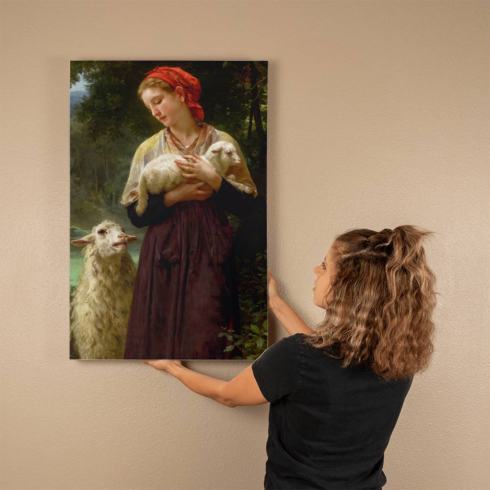 The Sheperdess by William Adolphe Bouguereau Printed on Wrapped Canvas