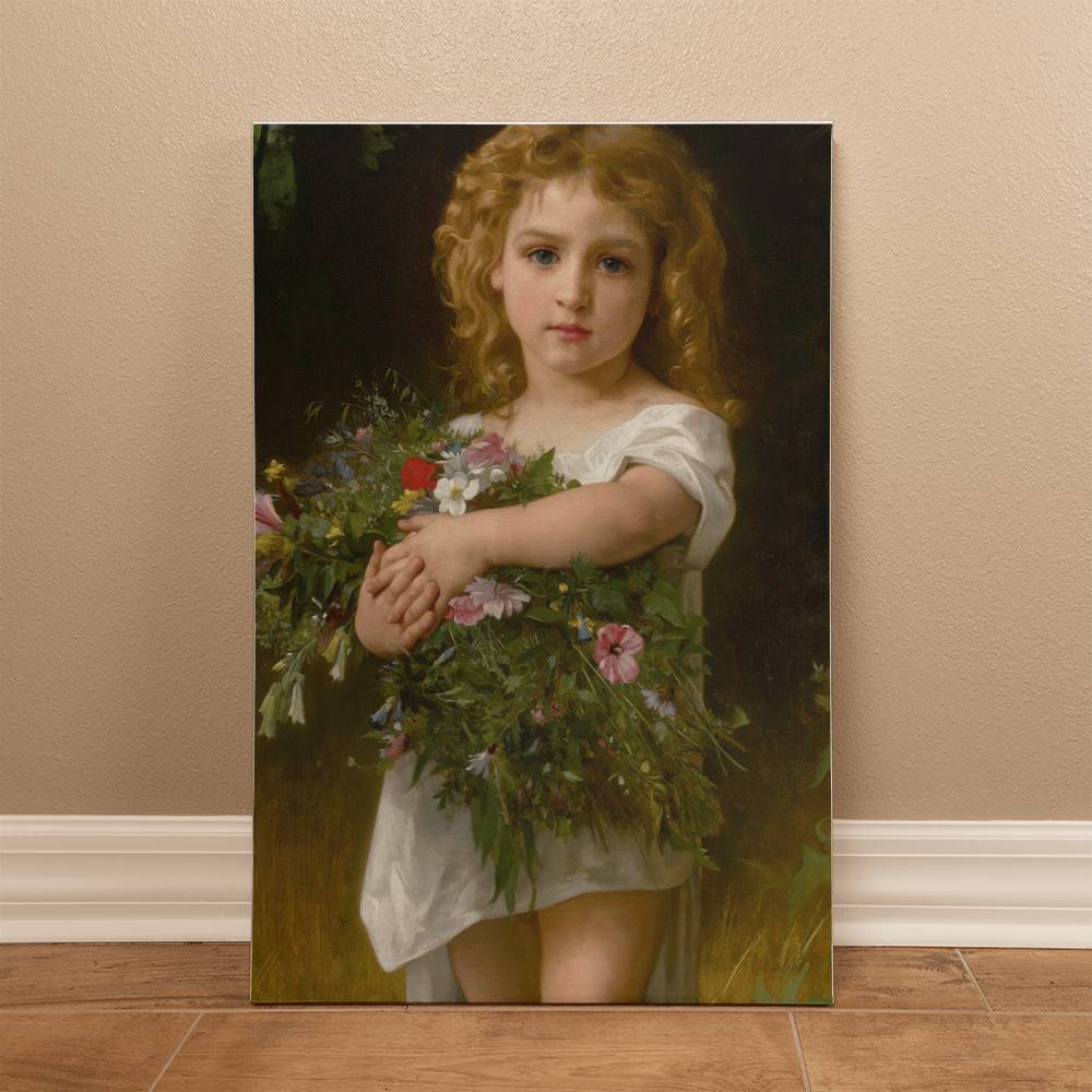 Little Girl with Flowers by Wiliam Adolphe Bouguereau