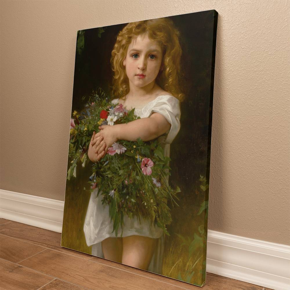 Little Girl with Flowers by Wiliam Adolphe Bouguereau