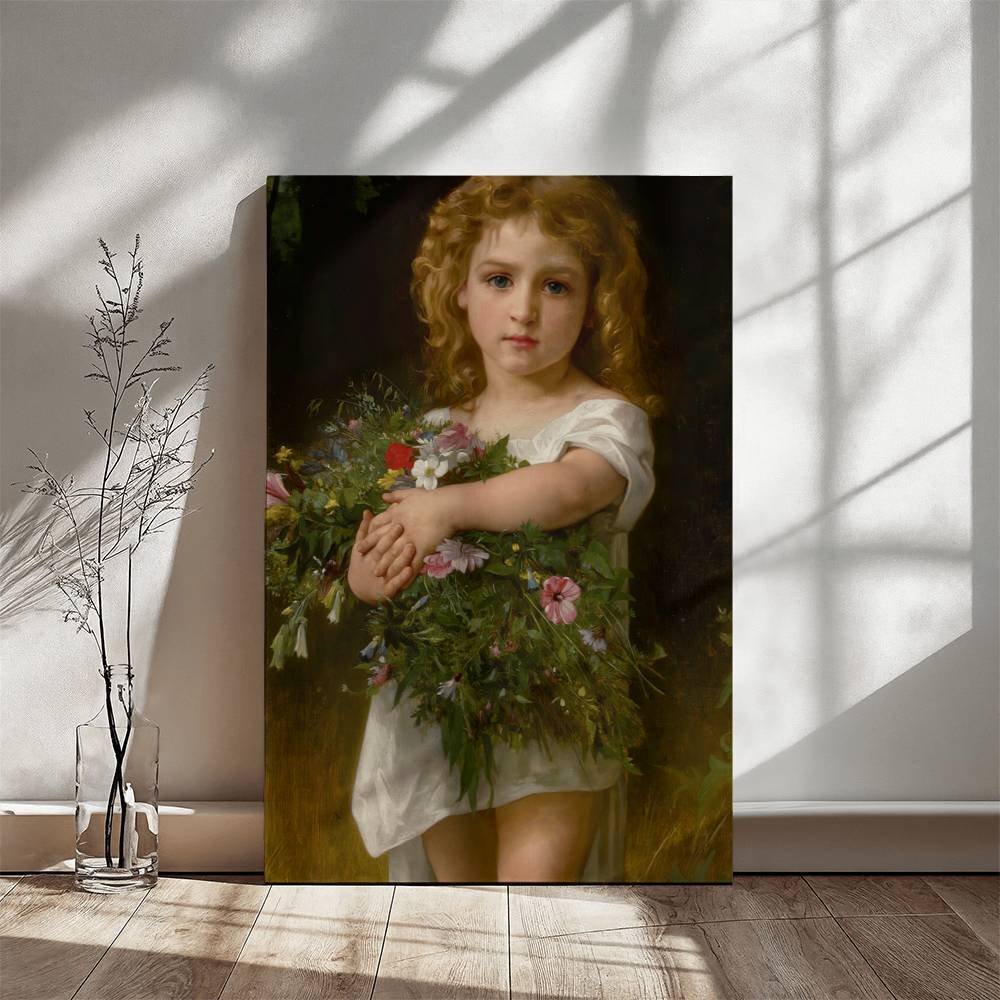 Little Girl with Flowers by Wiliam Adolphe Bouguereau