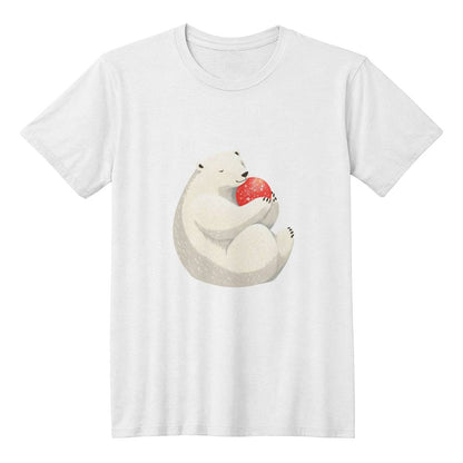 Cute Christmas Shirt 2024 - Polar bear Holding Red Snow Ball