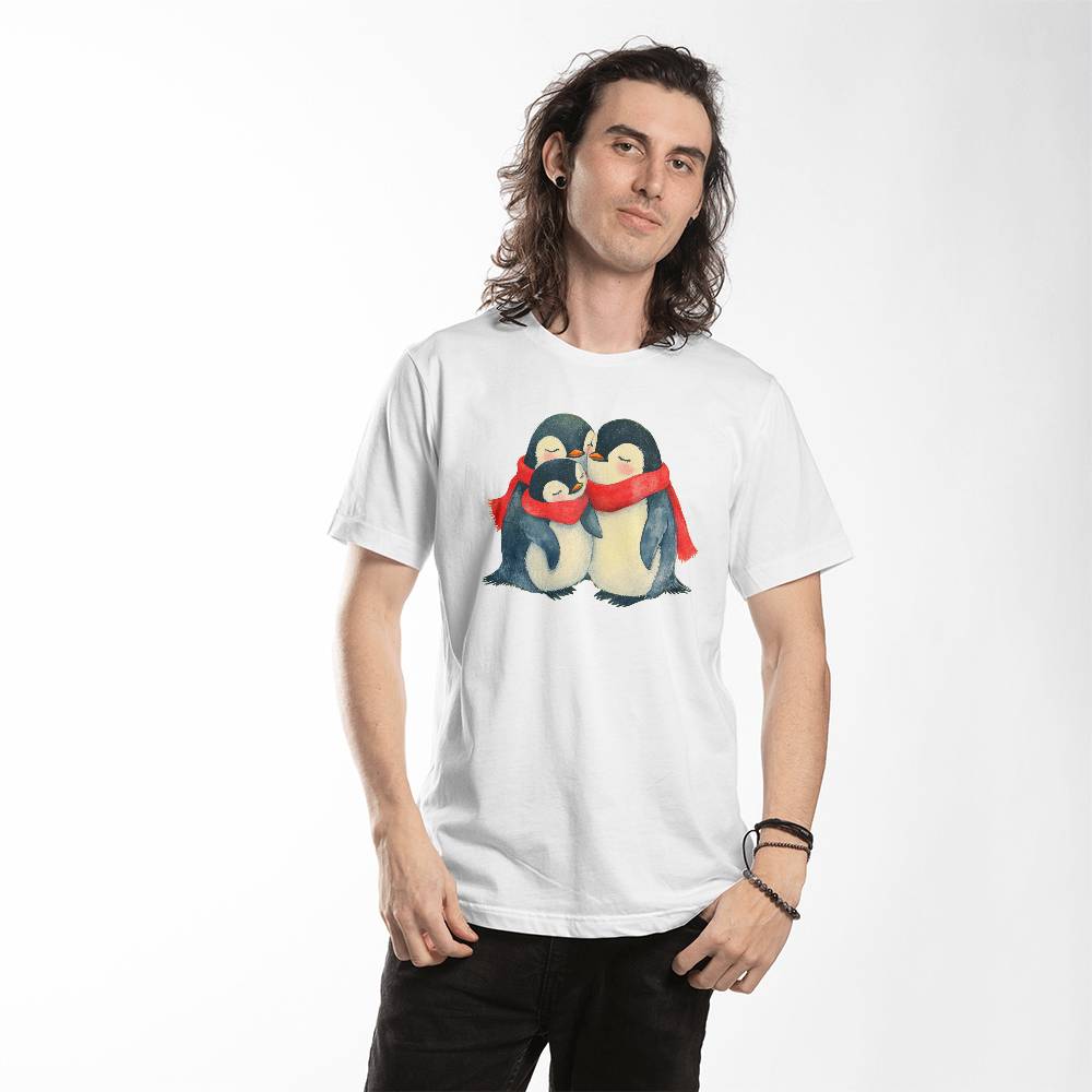 Cute Christmas Shirt 2024 - Chubby Penguin Family