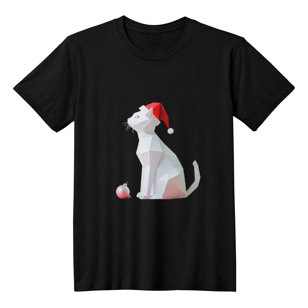 Beautiful Christmas Shirt - Origami Cat Santa Claus Hat