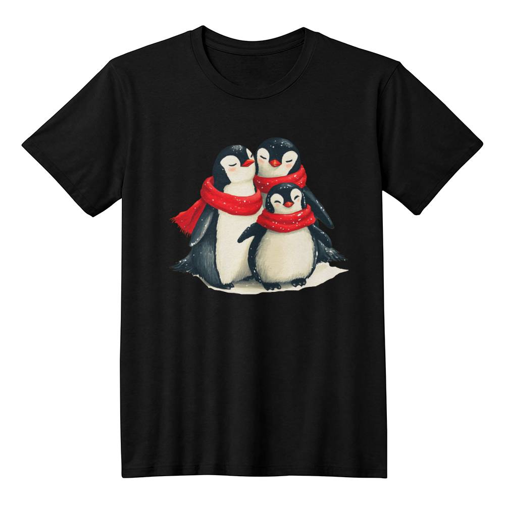 Cute Christmas Shirt 2024 - Heart Warming Penguin Family