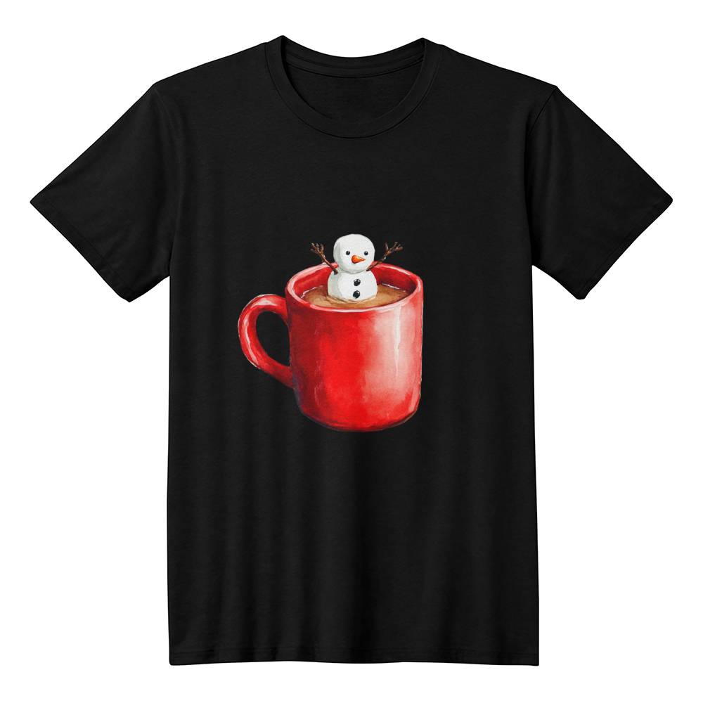 Cute Christmas Gift 2024 - Red Cup of Hot Cocoa with Marshmallow Snowman