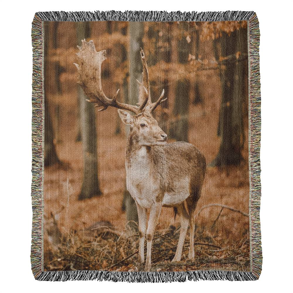 A Deer in Autumn Forest on Heirloom Tapestry | Fall Wall Art 2024