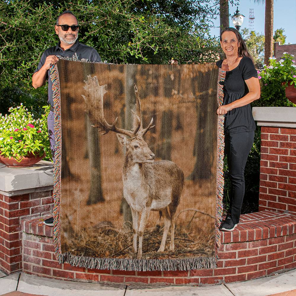 A Deer in Autumn Forest on Heirloom Tapestry | Fall Wall Art 2024