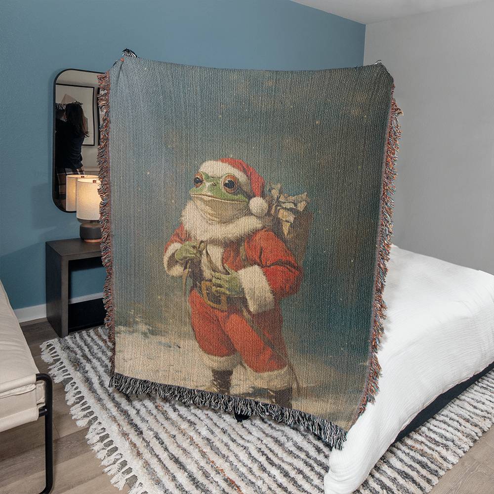 Tod the Frog as Santa Claus Heirloom Tapestry – Exclusive Christmas 2024 Décor