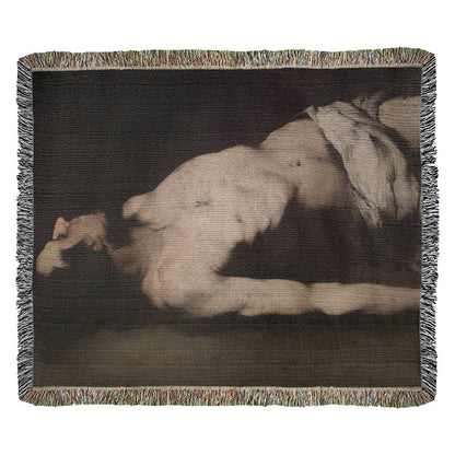 A Man Laying on the Floor Printed on Heirloom Tapestry