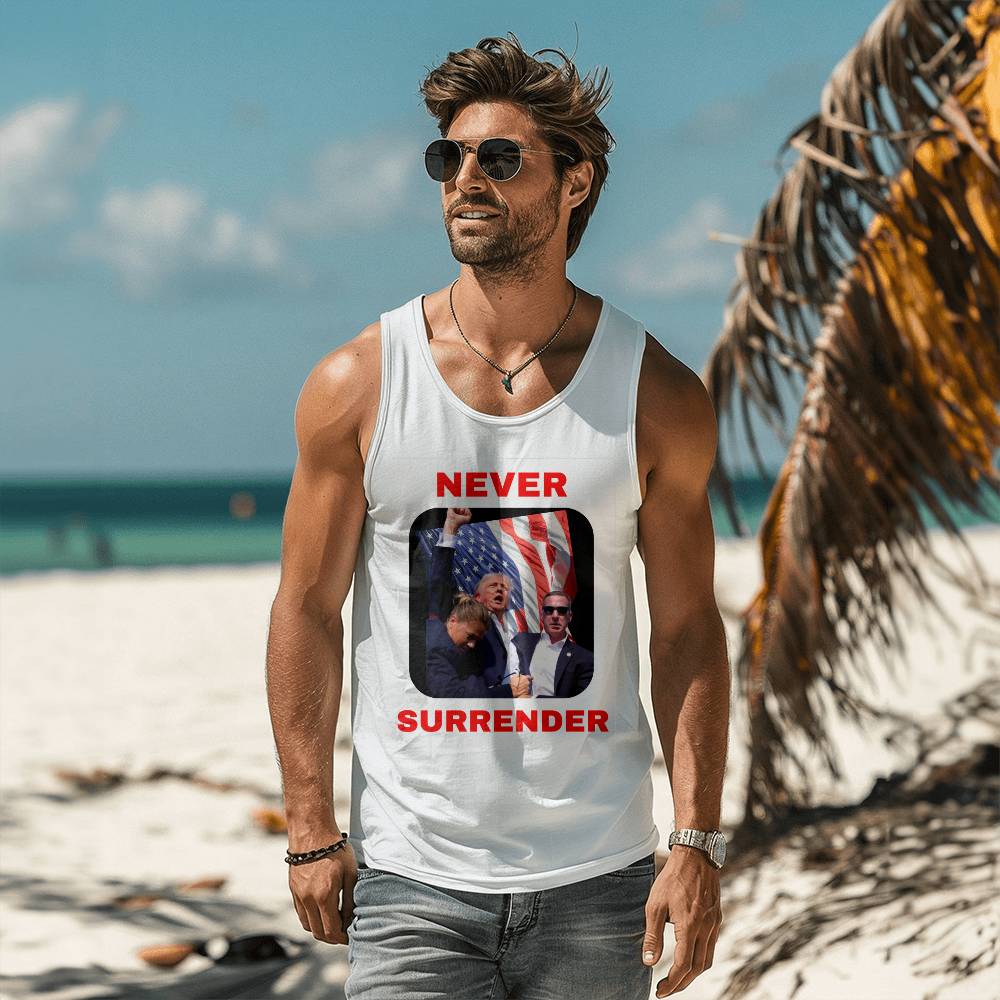 Never Surrender Trump Tank Top | Trump Shooting Tank Top