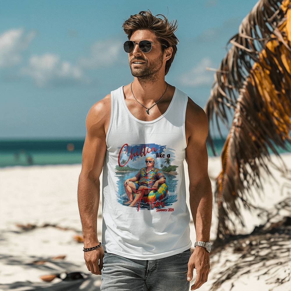 Trump Retro Tank Top Chillin Like A Felon Summer 2024 | Support Trump Rally 2024