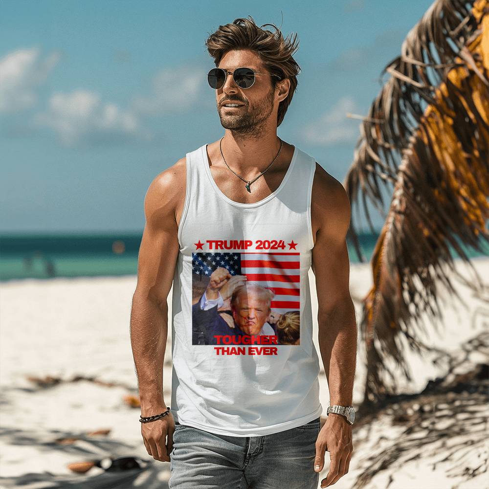 Tougher Than Ever Trump Shooting Tank Top | Support Trump 2024 Election