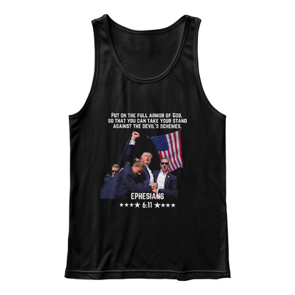 Ephesians 6: 11 Trump Shooting Tank Top | Stand With Trump