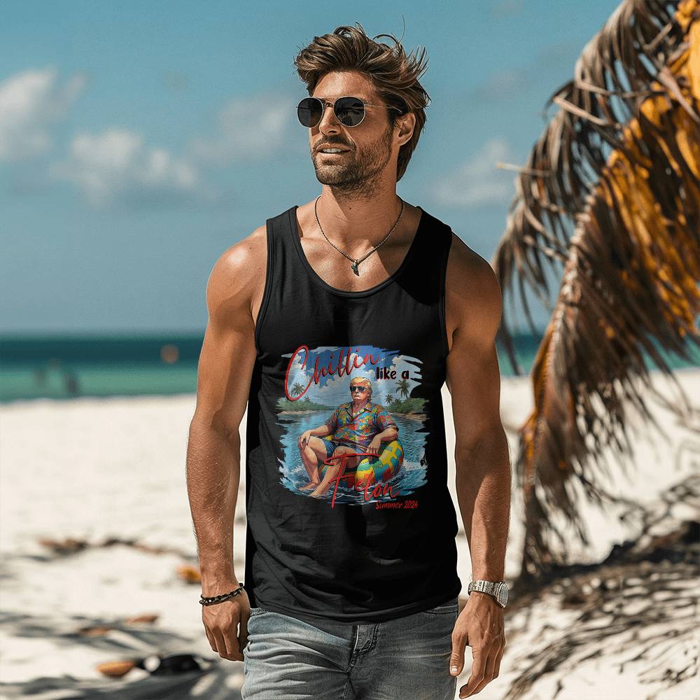 Trump Retro Tank Top Chillin Like A Felon Summer 2024 | Support Trump Rally 2024