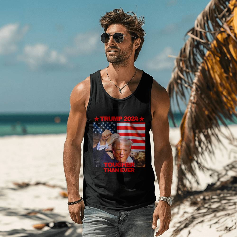 Tougher Than Ever Trump Shooting Tank Top | Support Trump 2024 Election