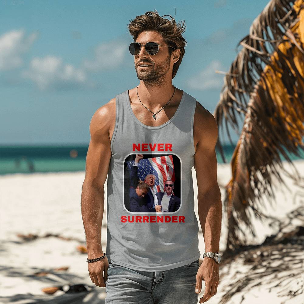 Never Surrender Trump Tank Top | Trump Shooting Tank Top