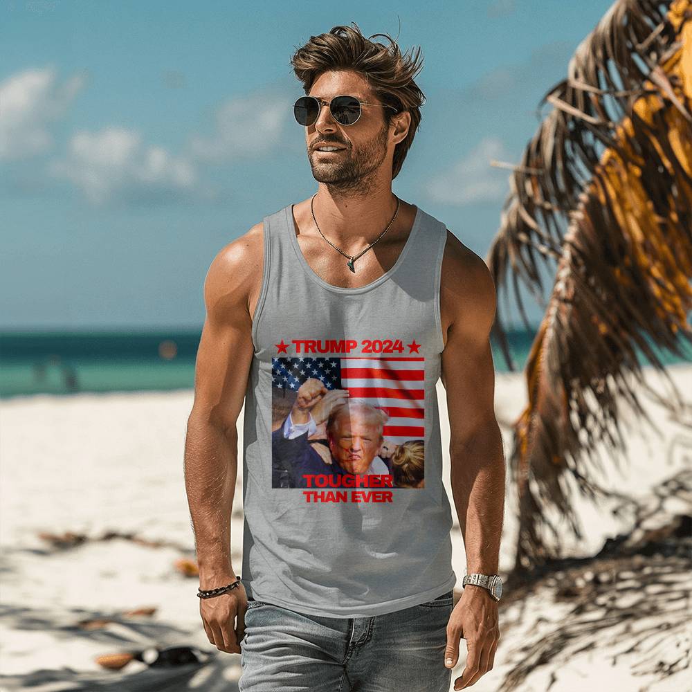 Tougher Than Ever Trump Shooting Tank Top | Support Trump 2024 Election